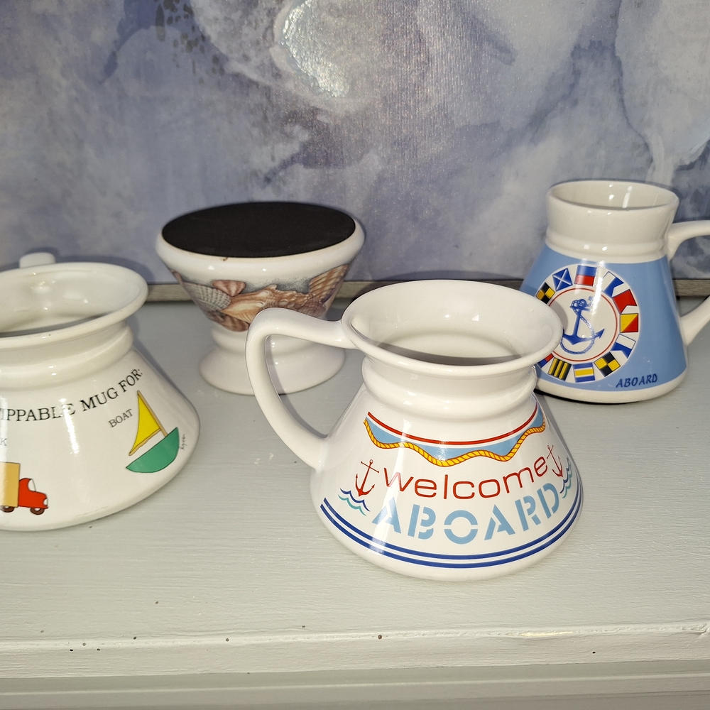 Nautical Themed Untippable Ceramic Sailing Mug Set